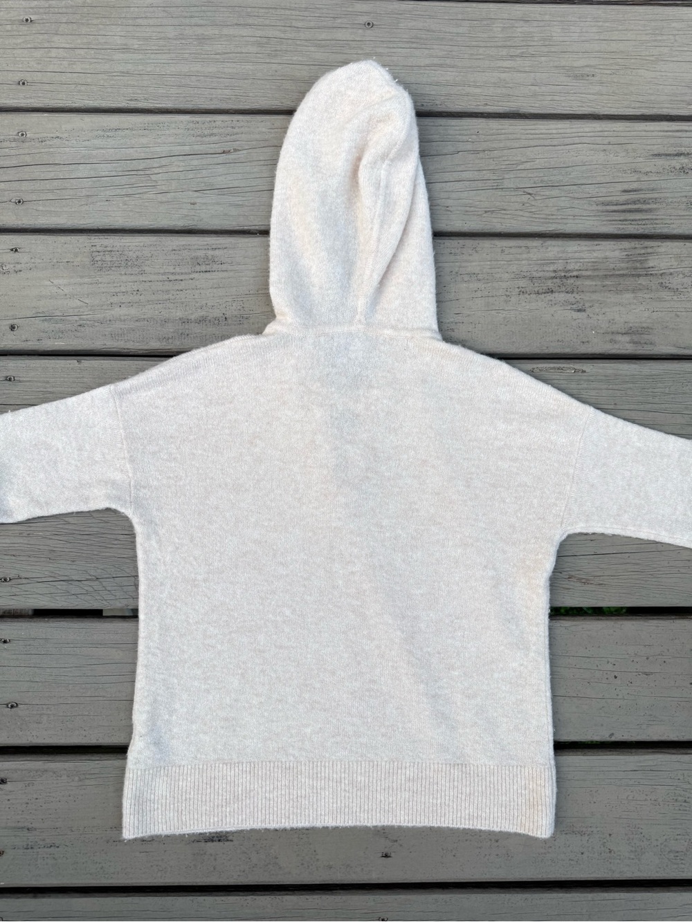 INTERMIX Lace-Up Hoodie Sweater in Light Beige - Picture 9 of 16